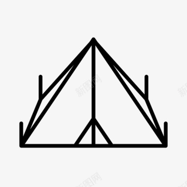 植物森林帐篷探险露营图标图标