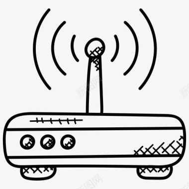 路由器矢量wifi路由器接入点wifi热点图标图标