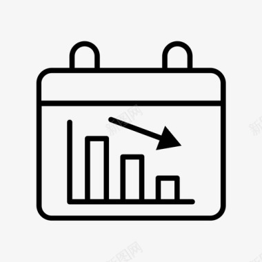 白色图表日历日期减少图标图标