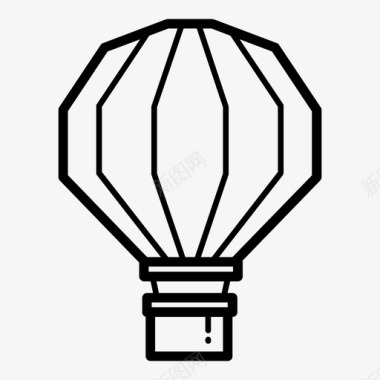 热气热气球节日飞行图标图标