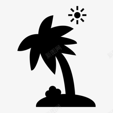 岛屿棕榈旅游图标图标