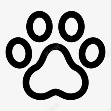 彩绘宠物猫爪动物猫图标图标
