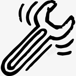 电刷扳手维修工具图标高清图片