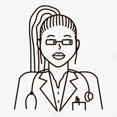女医生女医生护理健康图标图标