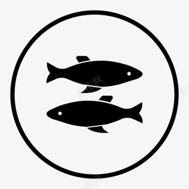 鱼干鱼海鲜图标图标