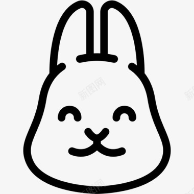 微笑兔子情感图标图标