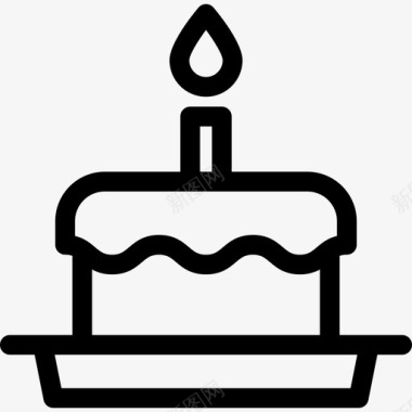 生日蛋糕带蜡烛糖果图标图标
