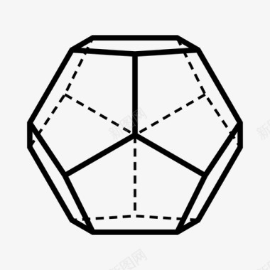 冰晶体十二面体3d元素图标图标