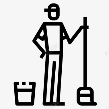雪花桶清洁剂桶清洁工图标图标