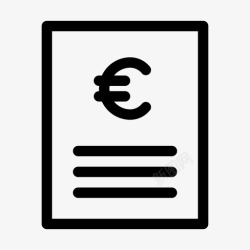 icon帐单帐单欧元发票图标高清图片