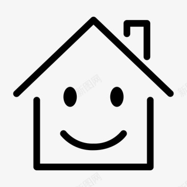 蓝白黄线条smileyhomehouseproperty图标图标