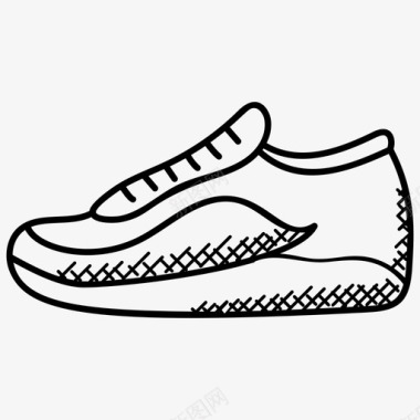 运动小人图标矢量素材运动鞋慢跑鞋运动涂鸦图标图标