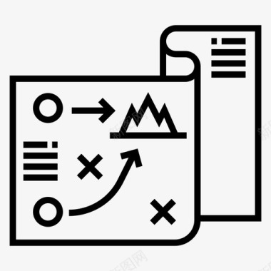 进攻军事战术地图战略图标图标