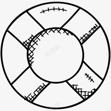 涂鸦动作救生圈环危机管理浮动轮胎图标图标