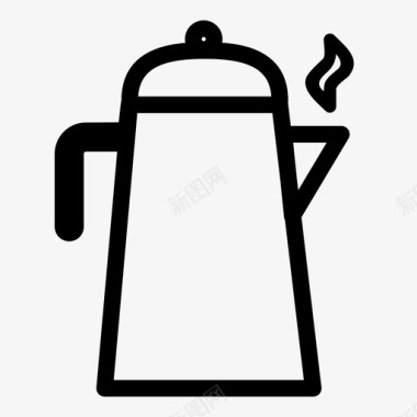 水壶咖啡壶热的图标图标