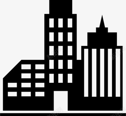 建筑与城市城市建筑人群图标图标