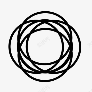 抽象圆形抽象花图标图标