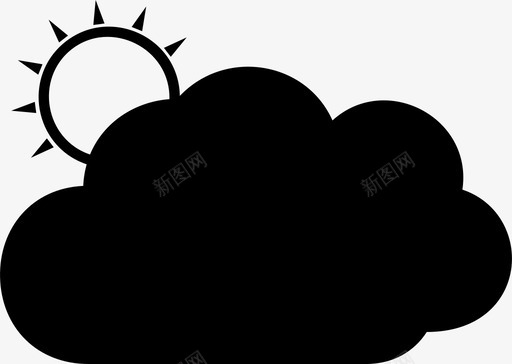 太阳光束天气气候云图标图标