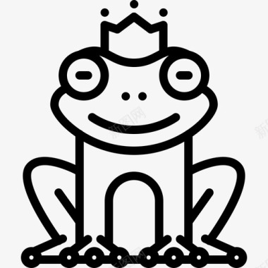 青蛙公主王冠童话图标图标