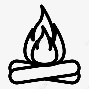 火焰图标圆形火火篝火火焰图标图标