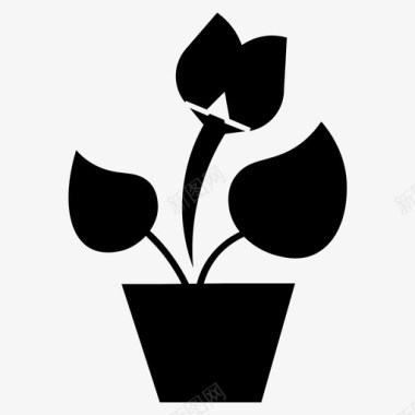 盆栽装饰植物花瓶图标图标