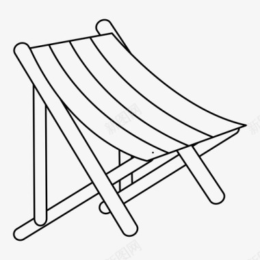 躺椅沙滩夏季图标图标
