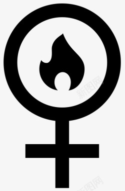 女权主义火激情图标图标