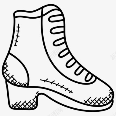 运动小人图标矢量素材踝靴长靴运动靴图标图标