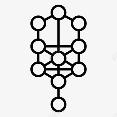生命之树伊甸园神圣几何学图标图标