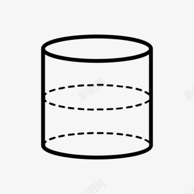 数学标识几何体圆柱体等轴测图标图标