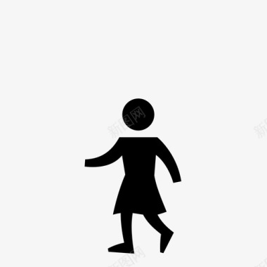 步行女孩十字路口儿童图标图标