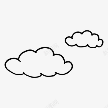 棉花糖云彩云彩涂鸦天空图标图标
