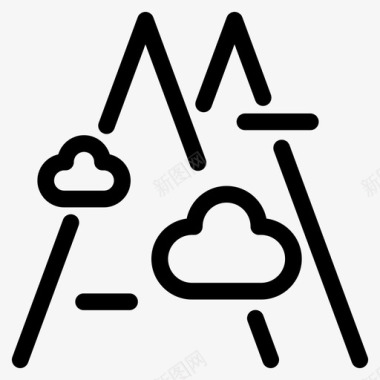 台湾景色山云自然图标图标