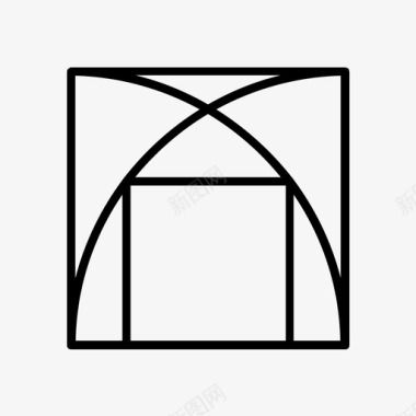 几何矩形半圆图标图标