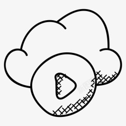 云计算多媒体云计算云多媒体图标图标