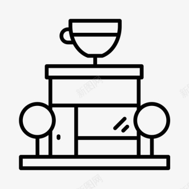 咖啡馆门头设计咖啡馆大楼饮料图标图标