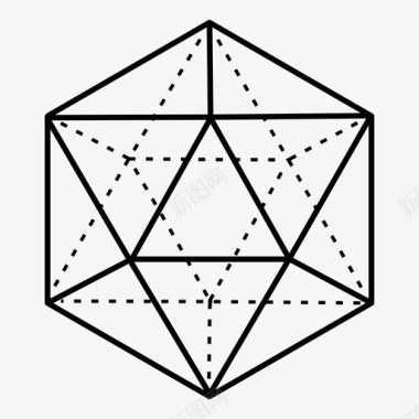 二十面体地牢神圣的几何学图标图标