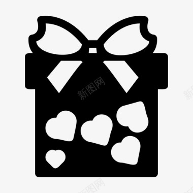 礼物包装飘带包装箱子送货箱图标图标