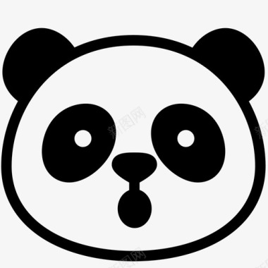 熊猫张嘴表情情绪图标图标