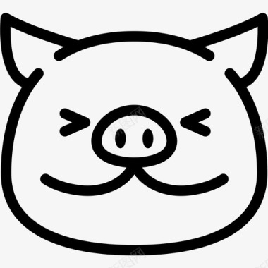 财神猪快乐表情情绪图标图标