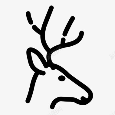 远足踏青鹿动物野营图标图标