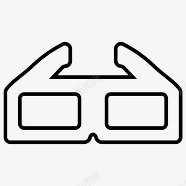扁平化3D眼镜3d眼镜电影院电影图标图标