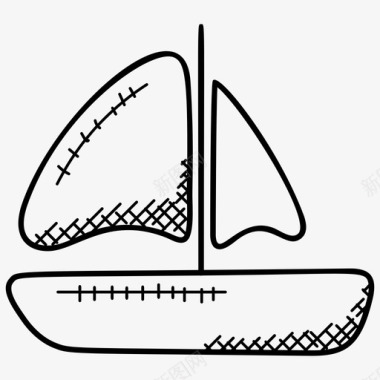 船帆船水上运动图标图标