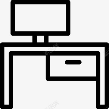 书房电脑书桌图标图标