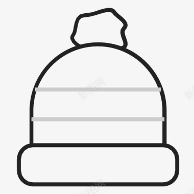 帽子绒球保暖的图标图标