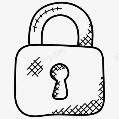 公共标识安全挂锁密码安全图标图标