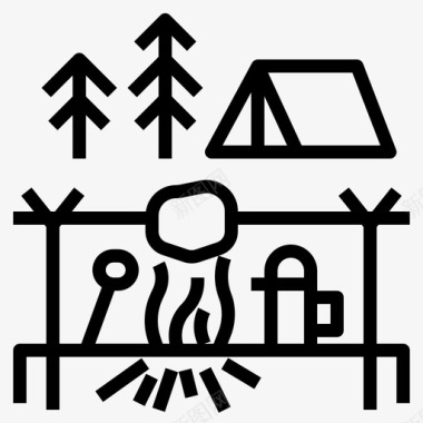 烧烤探险露营图标图标
