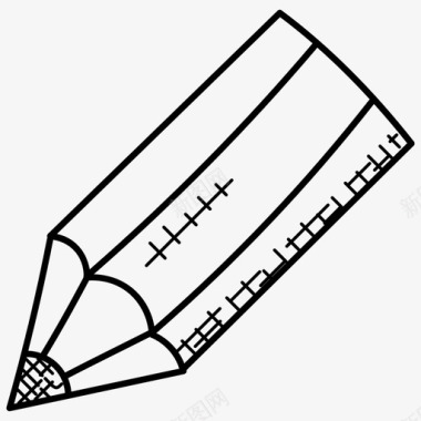 铅笔写作网络涂鸦图标图标