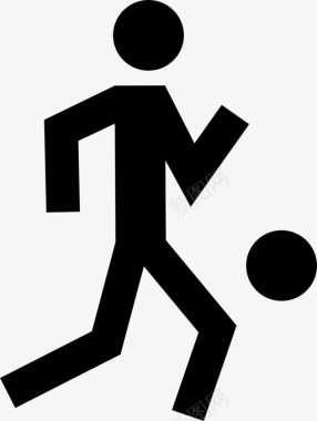 跑踢足球跑步图标图标