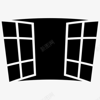 窗户展示窗家具木制图标图标